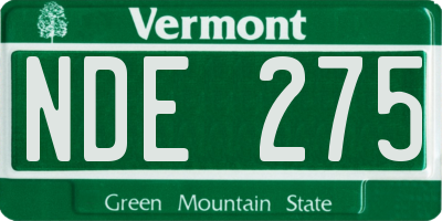 VT license plate NDE275