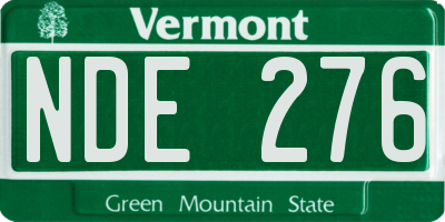 VT license plate NDE276