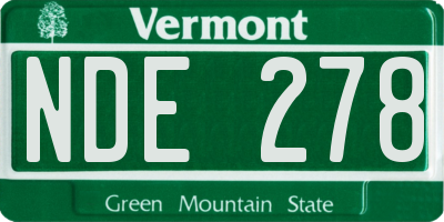 VT license plate NDE278