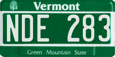 VT license plate NDE283