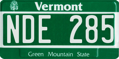 VT license plate NDE285
