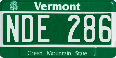 VT license plate NDE286