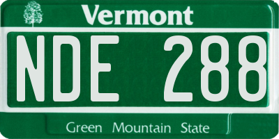 VT license plate NDE288