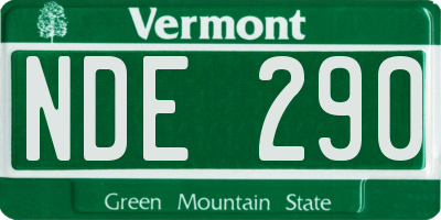 VT license plate NDE290