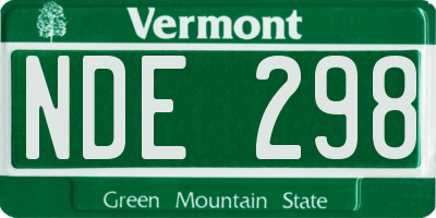 VT license plate NDE298
