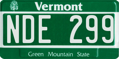 VT license plate NDE299
