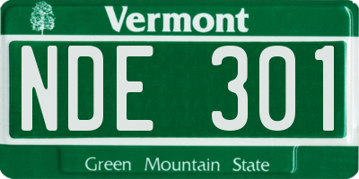 VT license plate NDE301