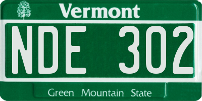VT license plate NDE302