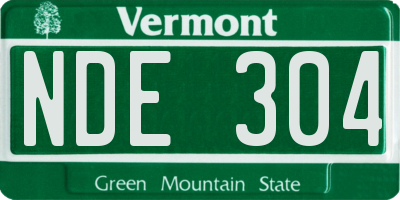 VT license plate NDE304