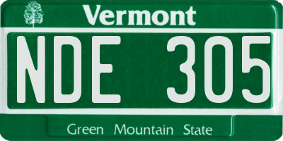 VT license plate NDE305