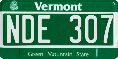 VT license plate NDE307