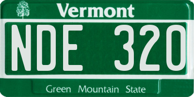VT license plate NDE320