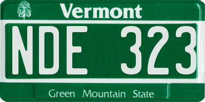 VT license plate NDE323