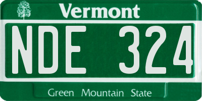 VT license plate NDE324