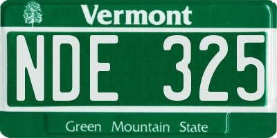 VT license plate NDE325