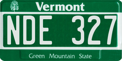 VT license plate NDE327