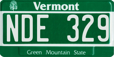 VT license plate NDE329