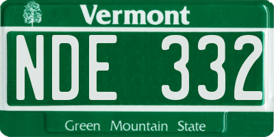VT license plate NDE332