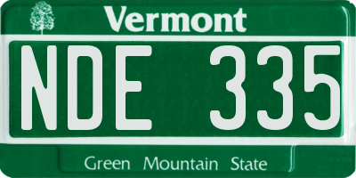 VT license plate NDE335