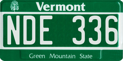VT license plate NDE336