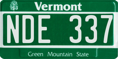 VT license plate NDE337