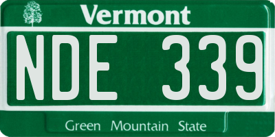 VT license plate NDE339
