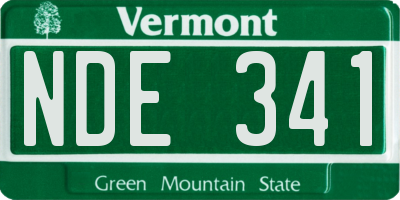 VT license plate NDE341