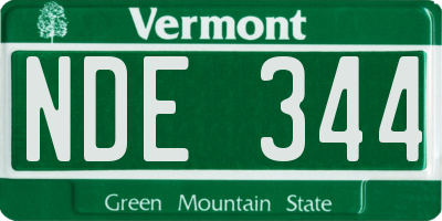 VT license plate NDE344