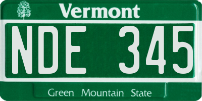 VT license plate NDE345