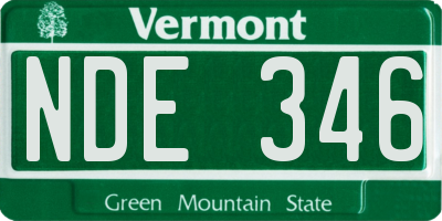 VT license plate NDE346