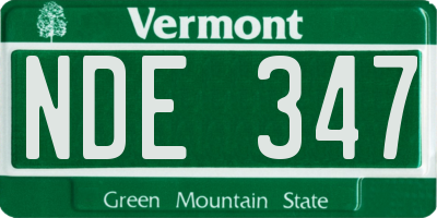 VT license plate NDE347