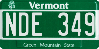 VT license plate NDE349