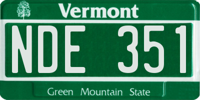 VT license plate NDE351