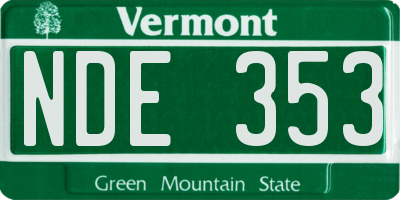 VT license plate NDE353