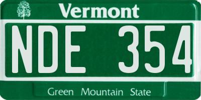 VT license plate NDE354
