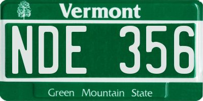 VT license plate NDE356