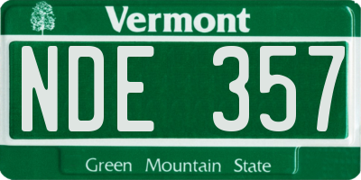 VT license plate NDE357