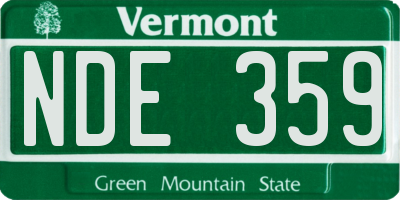 VT license plate NDE359