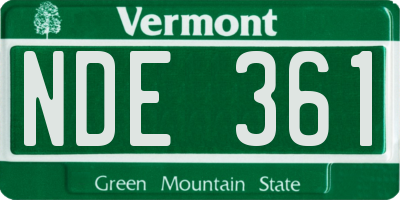 VT license plate NDE361