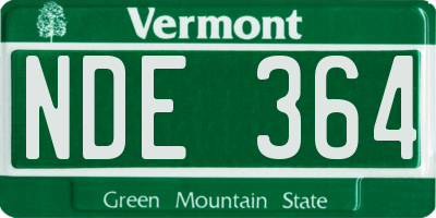 VT license plate NDE364
