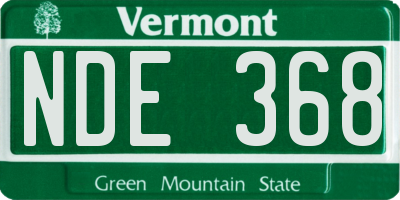 VT license plate NDE368