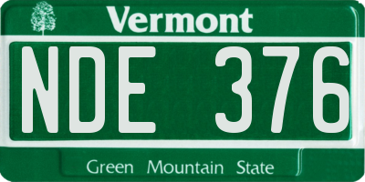 VT license plate NDE376