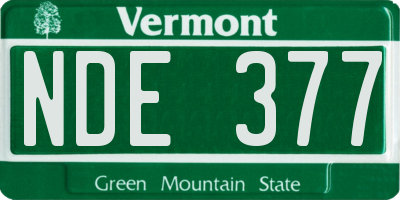 VT license plate NDE377