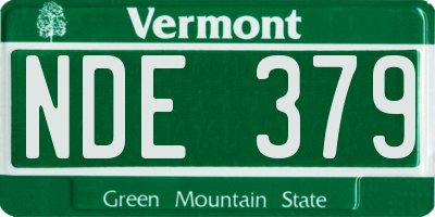 VT license plate NDE379