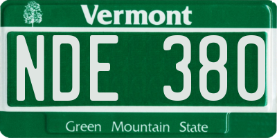 VT license plate NDE380