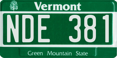 VT license plate NDE381