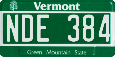 VT license plate NDE384