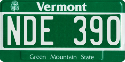 VT license plate NDE390