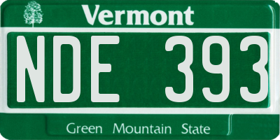 VT license plate NDE393
