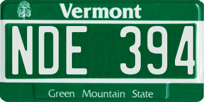 VT license plate NDE394